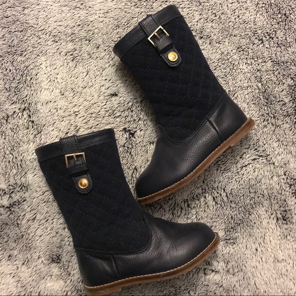 Janie and Jack Navy quilted Riding boots